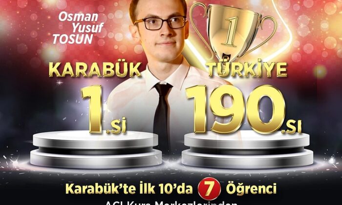 Osman Yusuf Tosun: YKS Karabük Birincisi, Türkiye 190.sı Oldu.